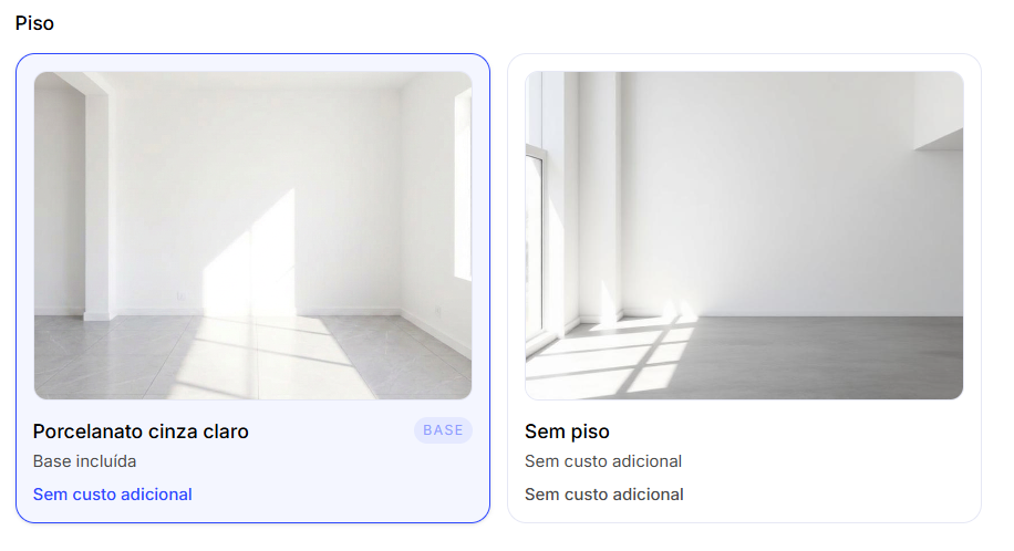 Opções de piso